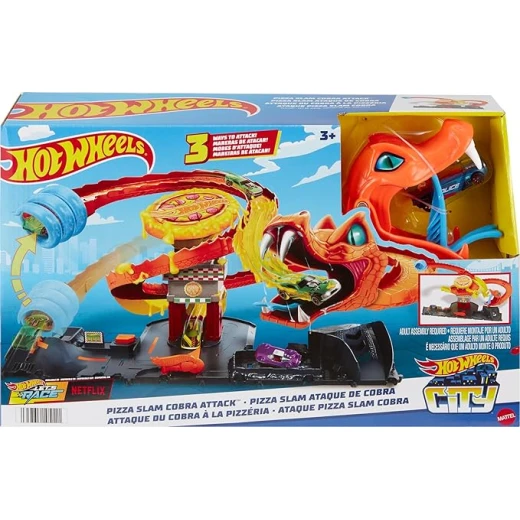 Hot Wheels | City Toy Car Track Set, Pizza Slam Cobra Attack Playset Hot Wheels | City Toy Car Track Set, Pizza Slam Cobra Attack Playset